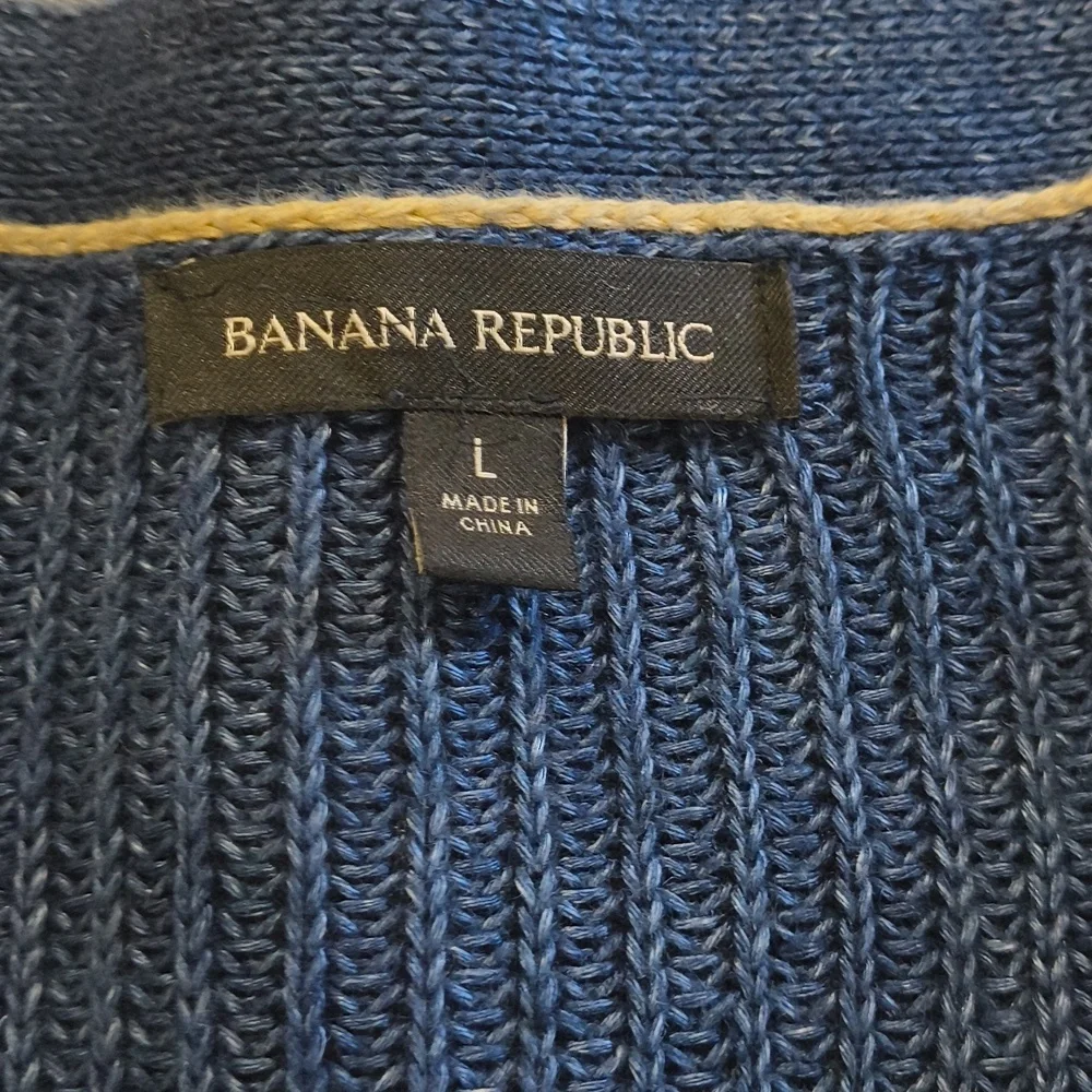 Banana Republic Relaxed 100% Linen Button Front Cardigan